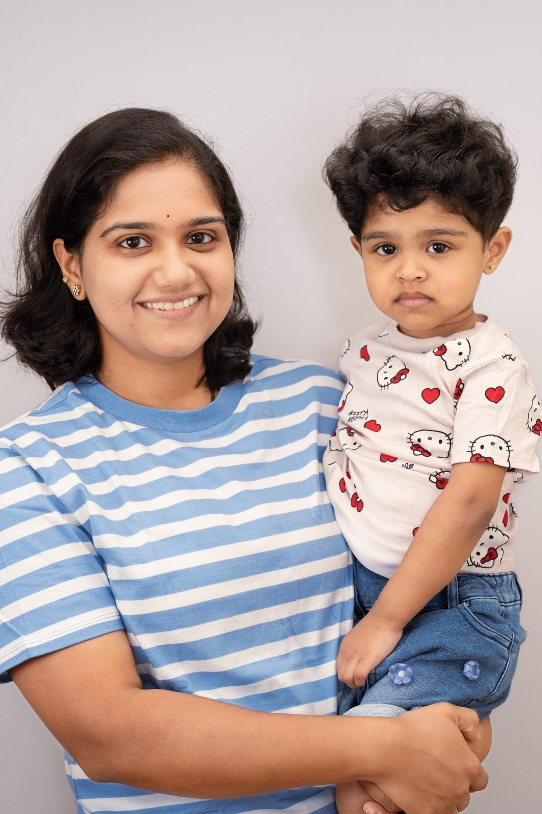 Dia & Ankitha — portrait photograph of portrait, child, self portrait
